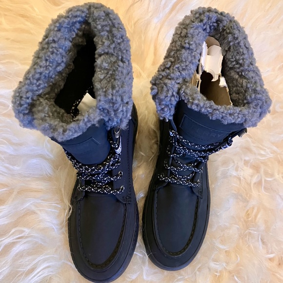 Sperry Black Winter Lace up Black comfortable ankle boots size 5,5 - Picture 7 of 14